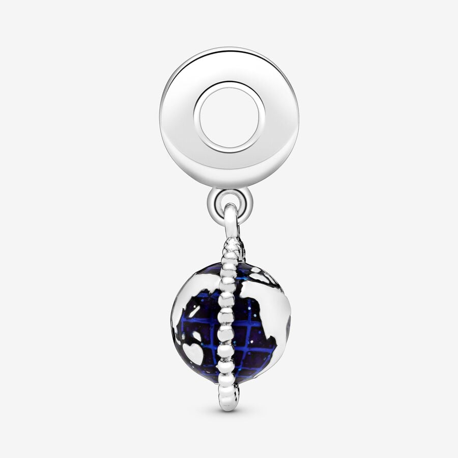 Charm colgante en plata de ley Globo Giratorio